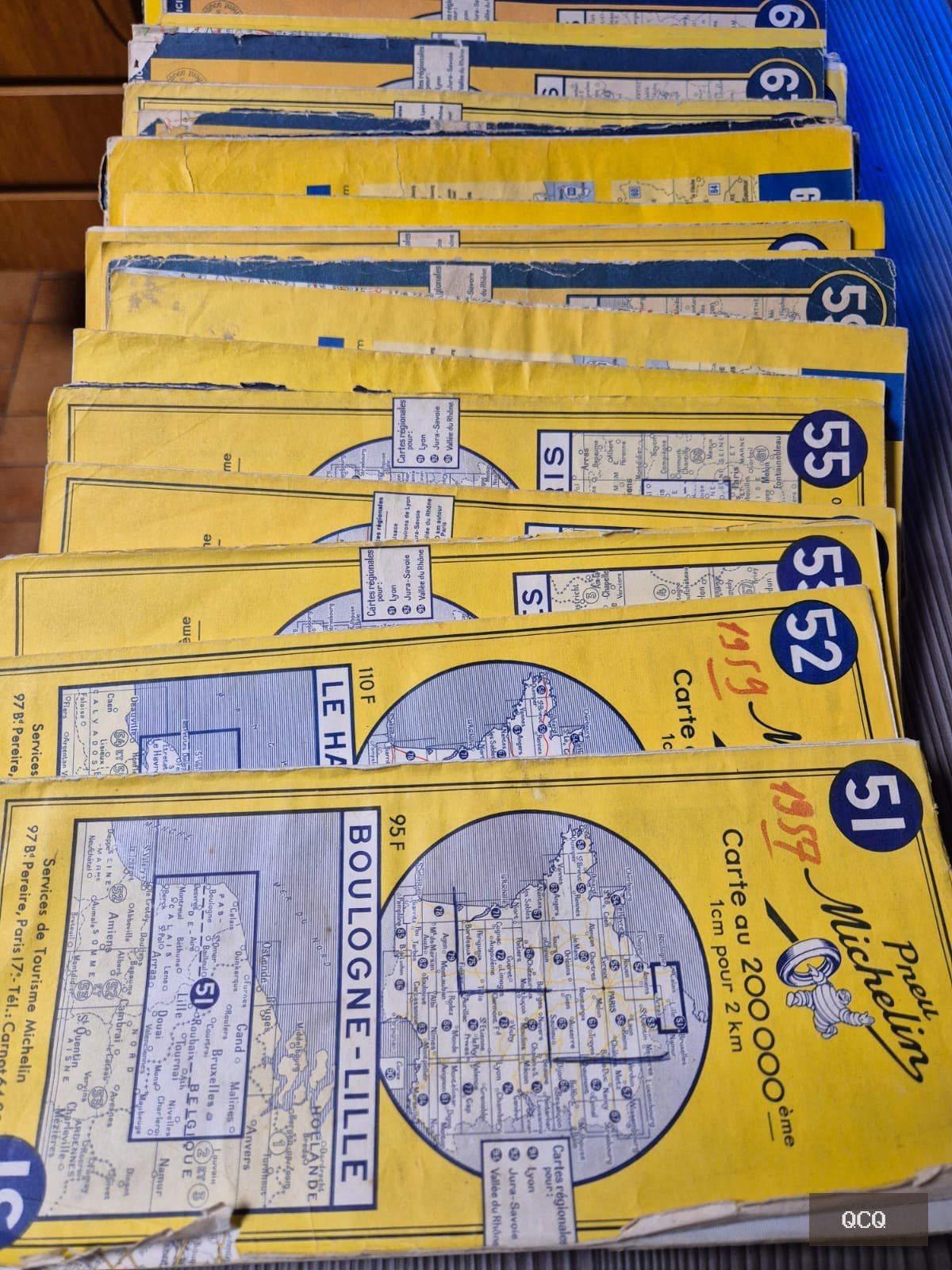 Photo principale de Lot de cartes routières Michelin anciennes – série années 1950