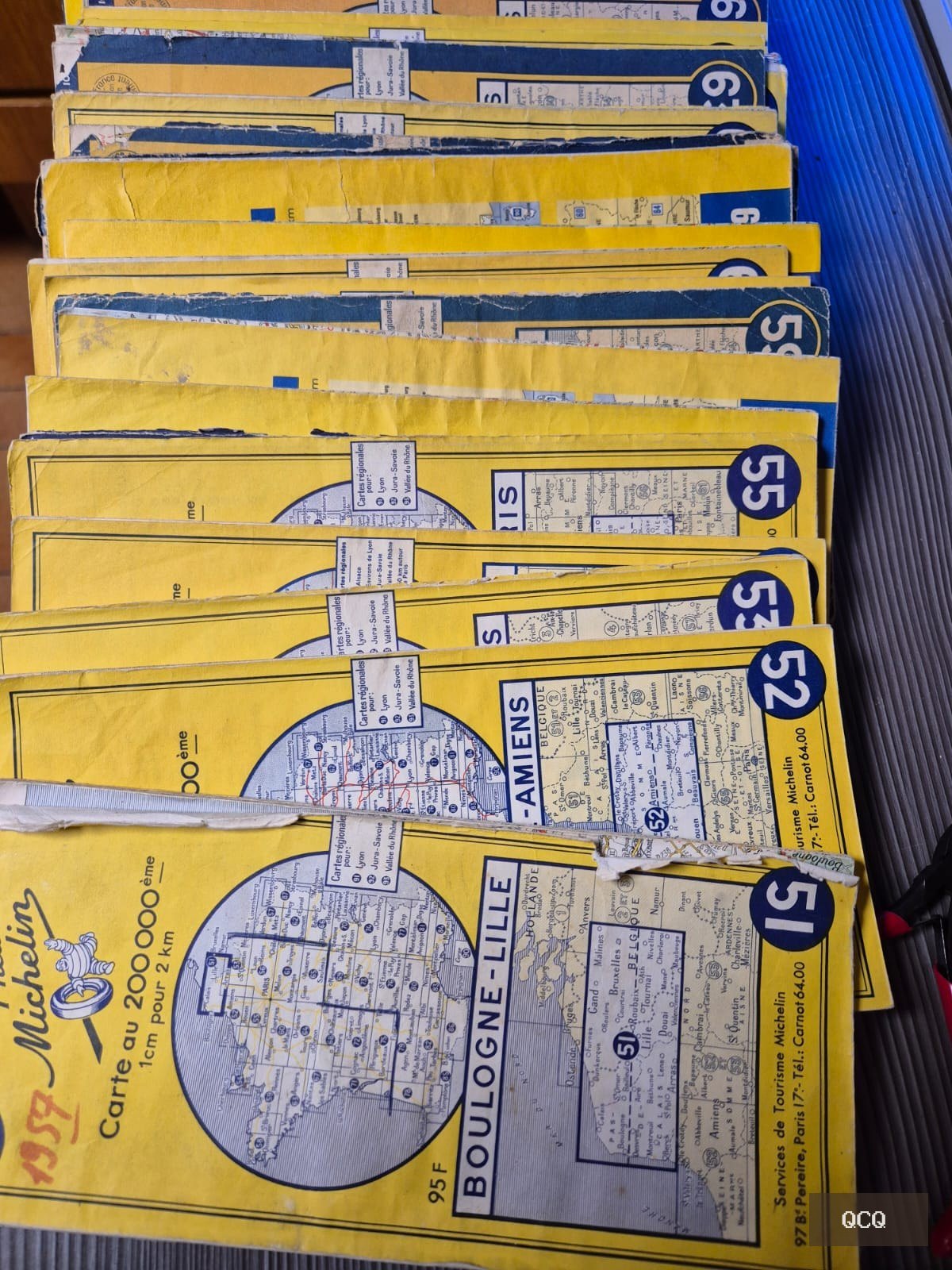 Photo 4 de Lot de cartes routières Michelin anciennes – série années 1950