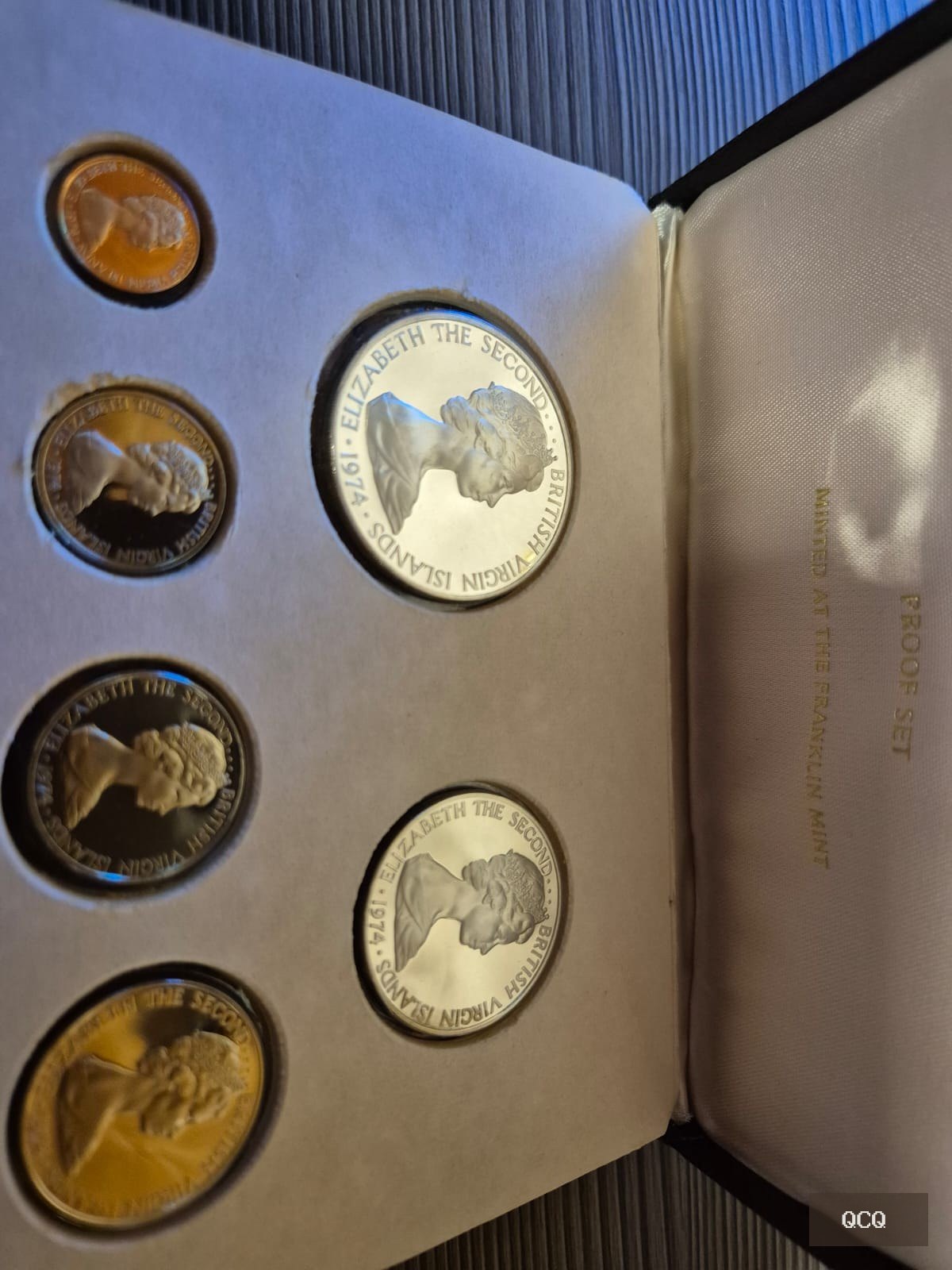 Photo 2 de Coffret Proof Îles Vierges britanniques 1974 – 6 pièces Franklin Mint – 1 dollar argent