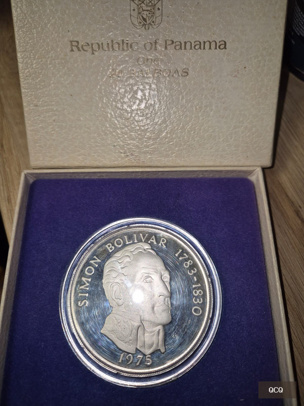 Photo principale de 20 Balboas Panama 1975 Simón Bolívar – Argent 925‰ – Proof Franklin Mint – coffret