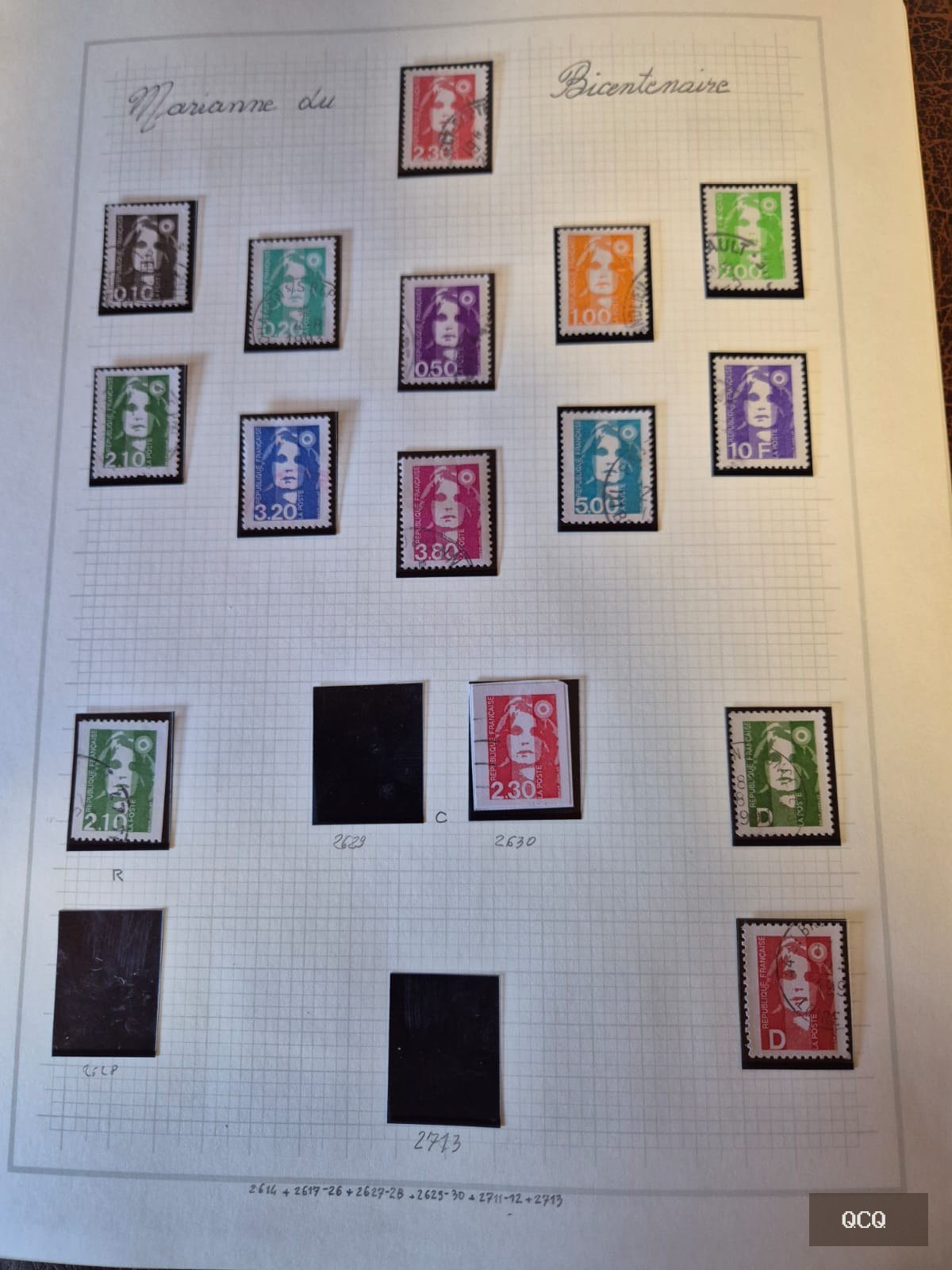Photo 4 de Gros classeur collection de timbres France – Beaux-Arts / Peinture – nombreux timbres anciens oblitérés – classés Yvert