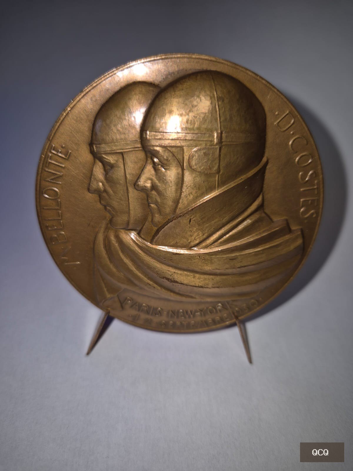 Photo 2 de Médaille bronze Costes & Bellonte – Paris-New York 1930 – Anie Mouroux